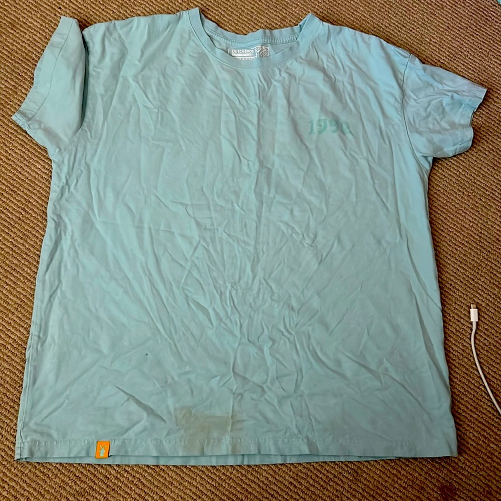 Dutch bros light blue t shirt